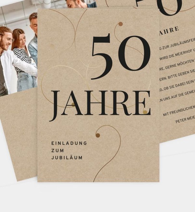 Einladungskarte Jubiläum Jour · Crafty