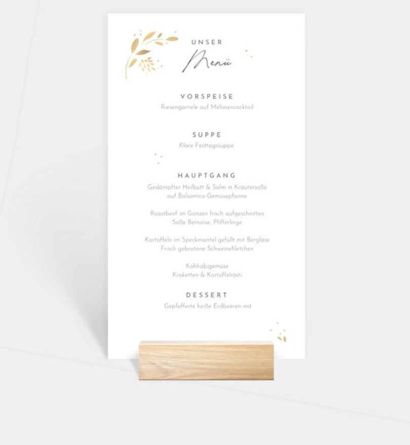 Menükarte Jubiläum Goldregen