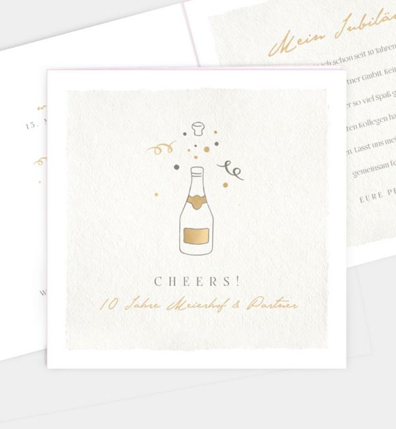 Einladungskarte Jubiläum Champagne