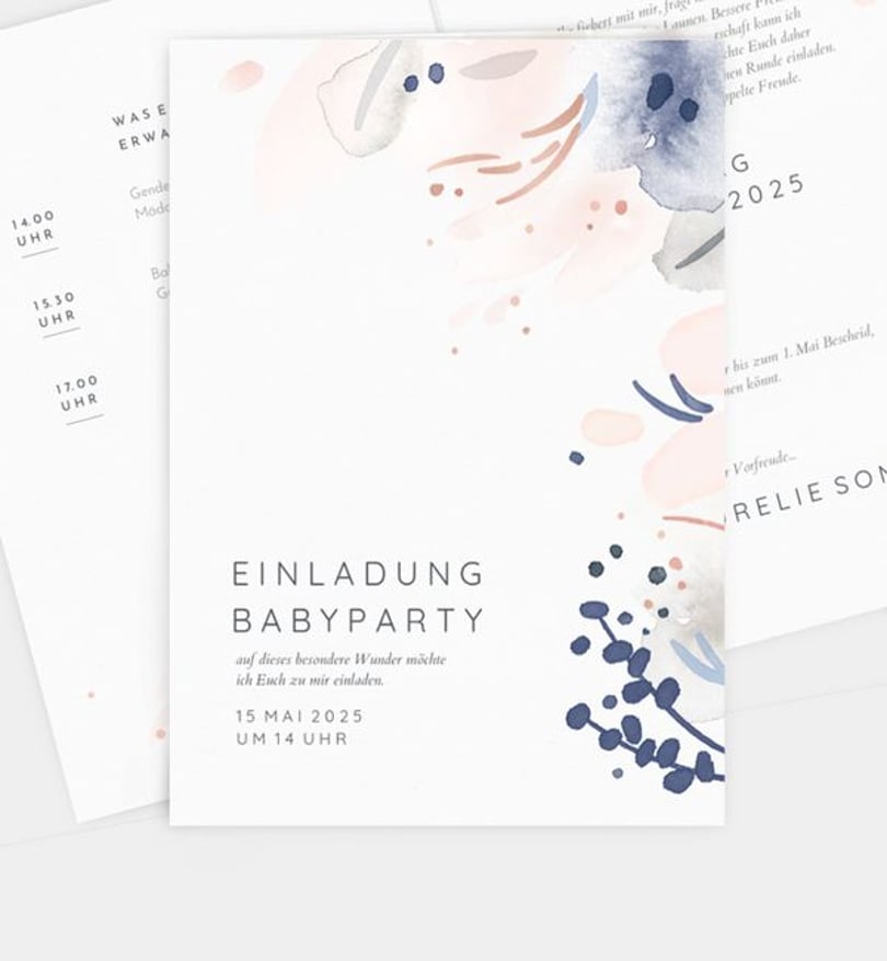 Einladungskarte Babyshower Süße Zeit