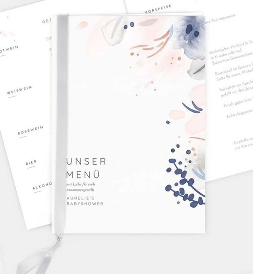 Menükarte Babyshower Süße Zeit