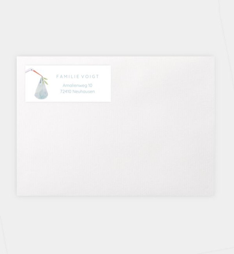 Absenderaufkleber Babyshower Geborgenheit