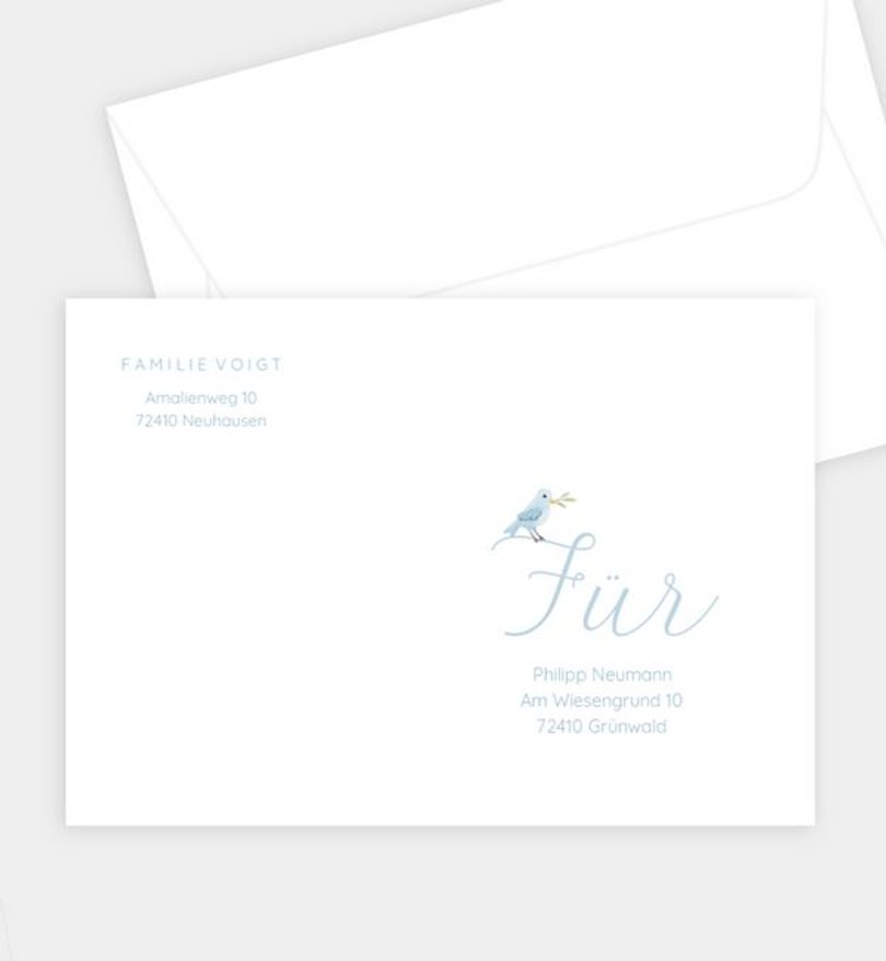 Briefumschlag Babyshower Geborgenheit