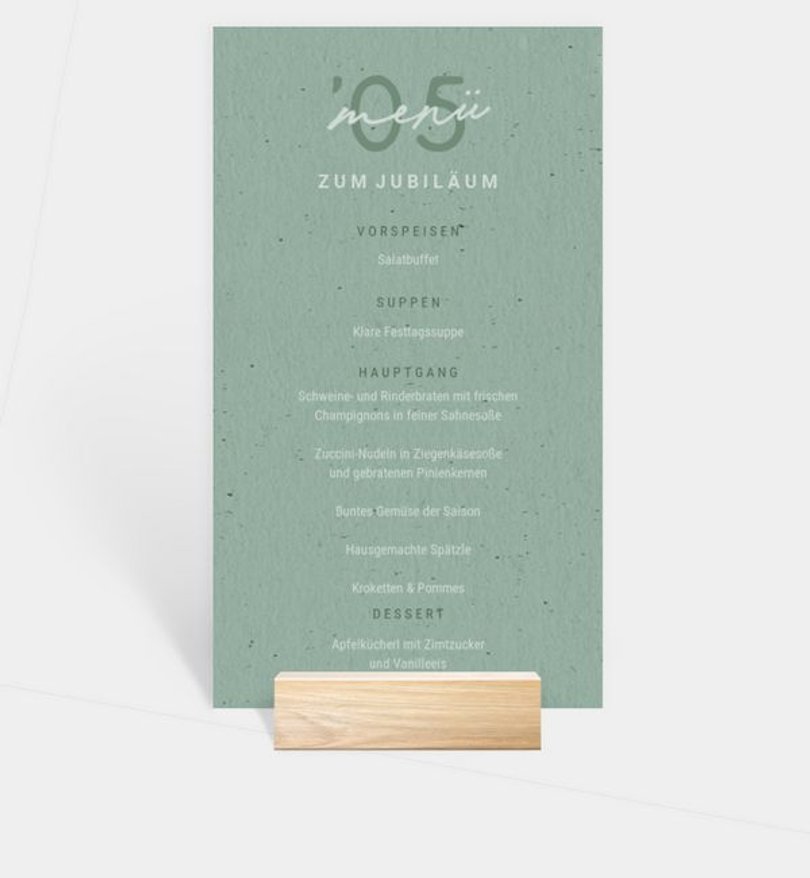 Menükarte Jubiläum Overlay