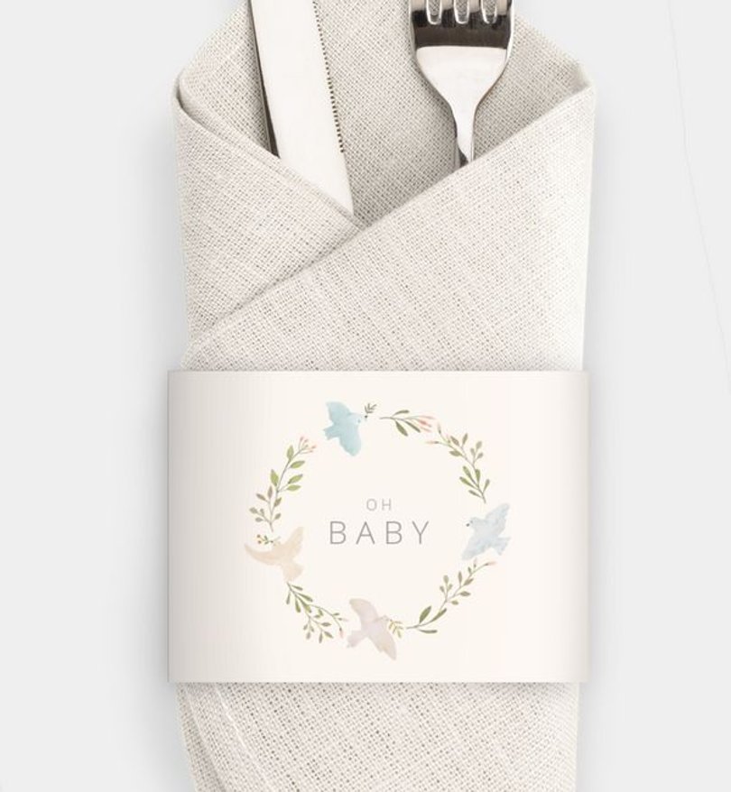 Besteck Servietten-Zubehör Babyshower Bird & Branch