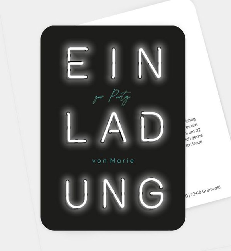 Einladungskarte Party Neon