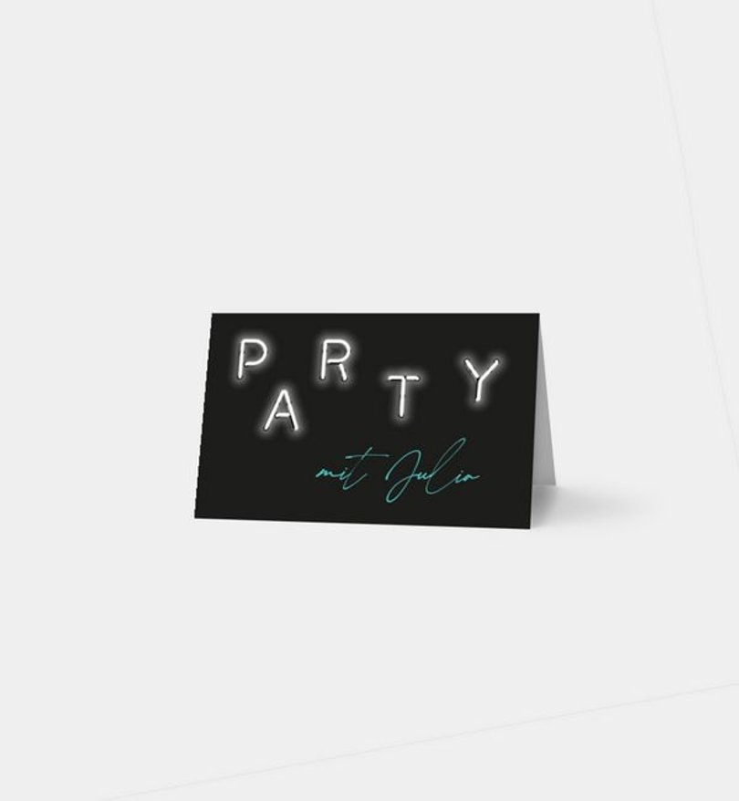 Tischkarte Party Neon
