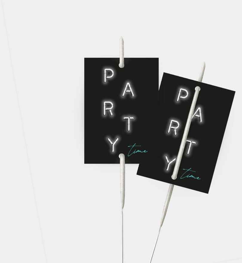 Wunderkerzenetikett Party Neon