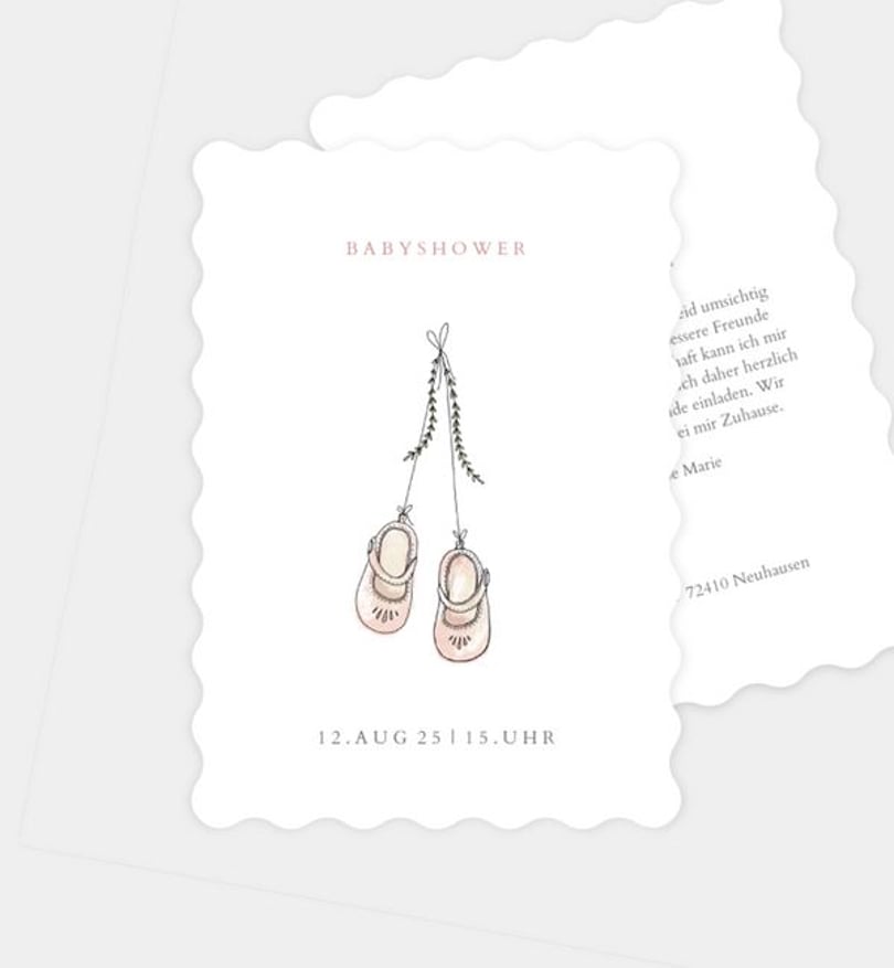 Einladungskarte Babyshower Little Shoes