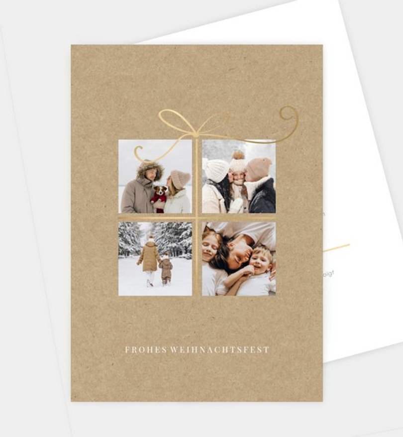 Weihnachtskarte Weihnachten/Privat Goldenes Geschenk