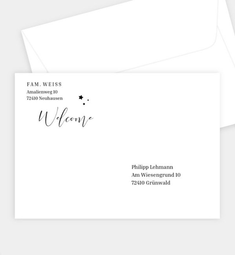 Briefumschlag Babyshower Endless Love