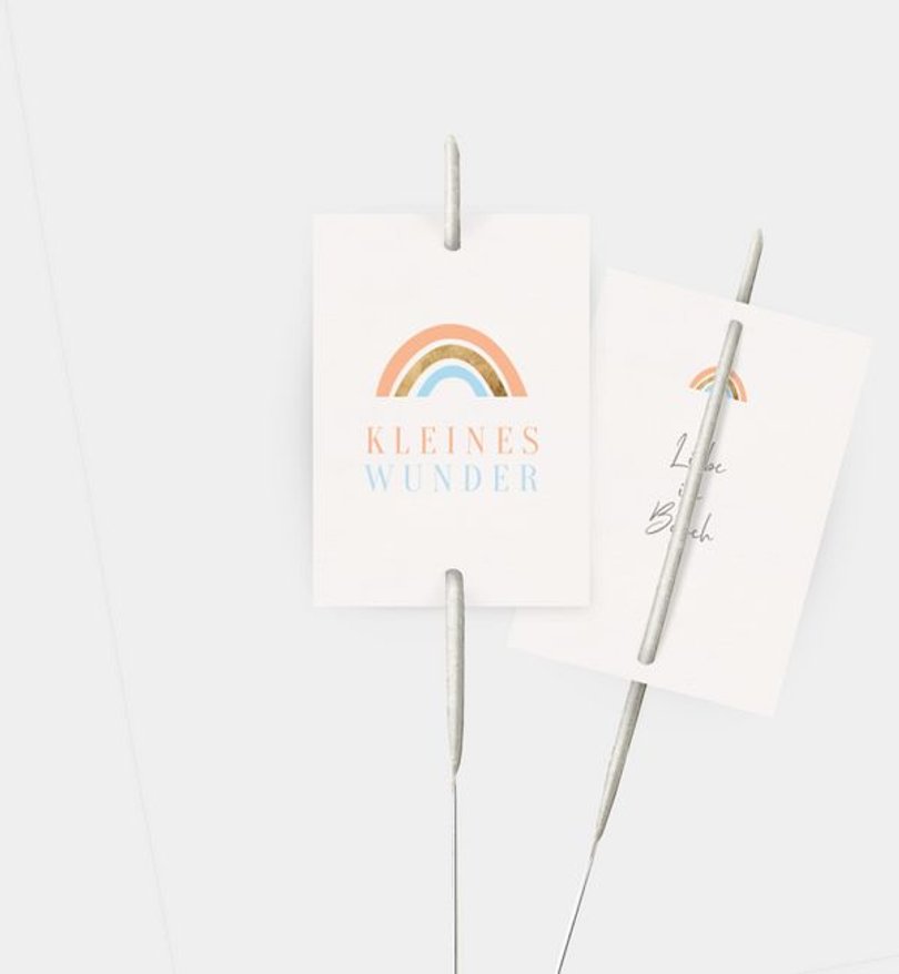 Wunderkerzenetikett Babyshower Regenbogen