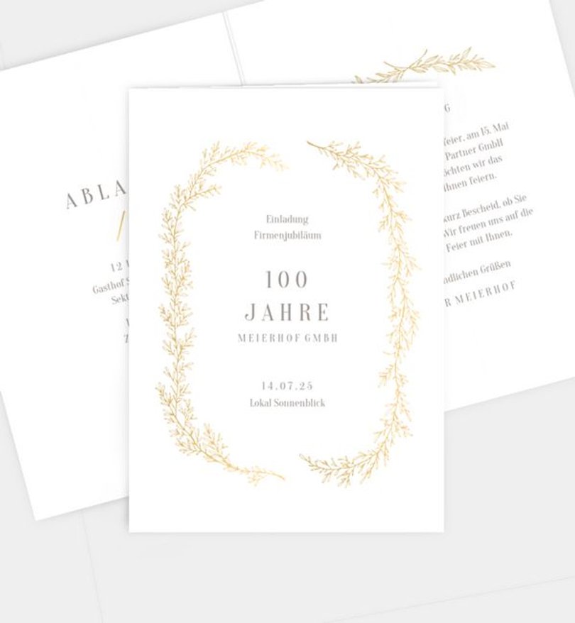 Einladungskarte Jubiläum Elegant Branches
