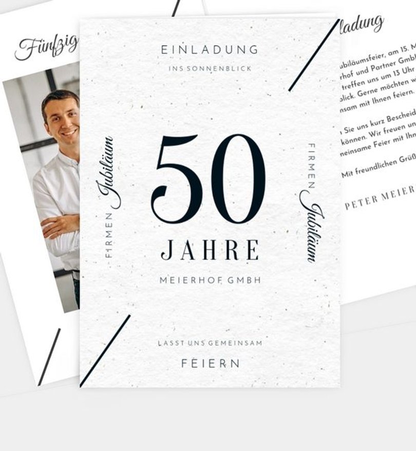 Einladungskarte Jubiläum Modern Typo · Crafty
