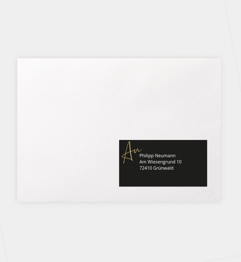 Empfängeraufkleber Jubiläum Goldstreif
