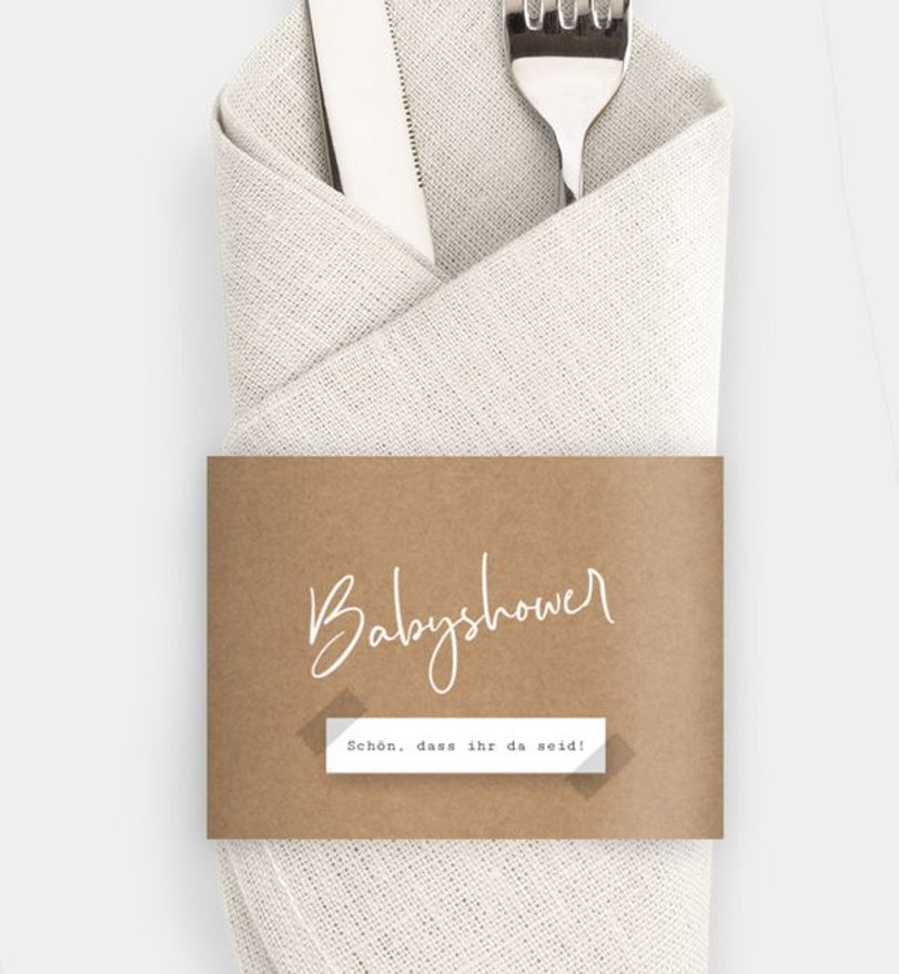 Besteck Servietten-Zubehör Babyshower Handmade