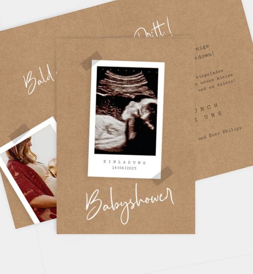 Einladungskarte Babyshower Handmade
