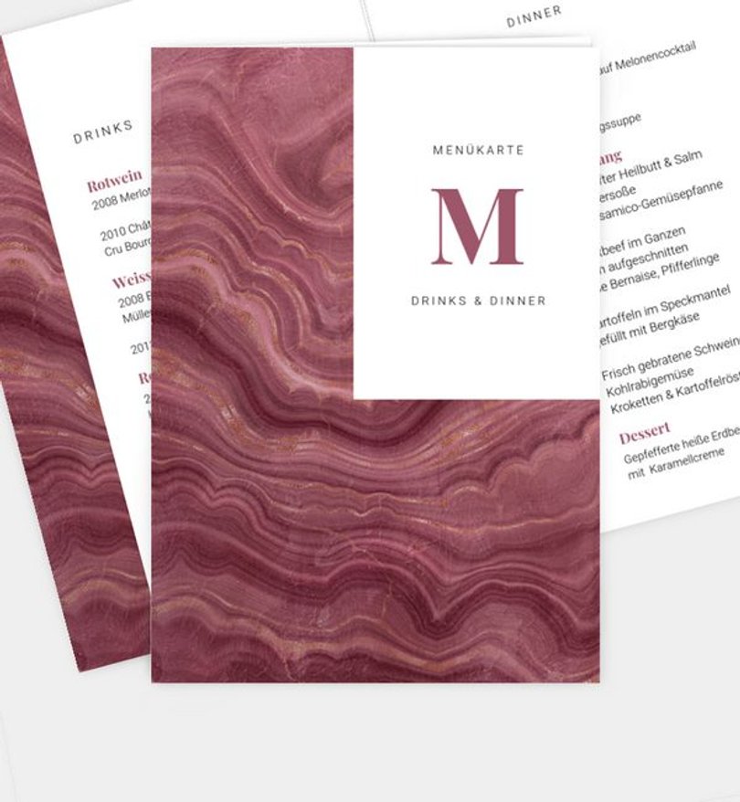 Menükarte Dinner Stone Waves
