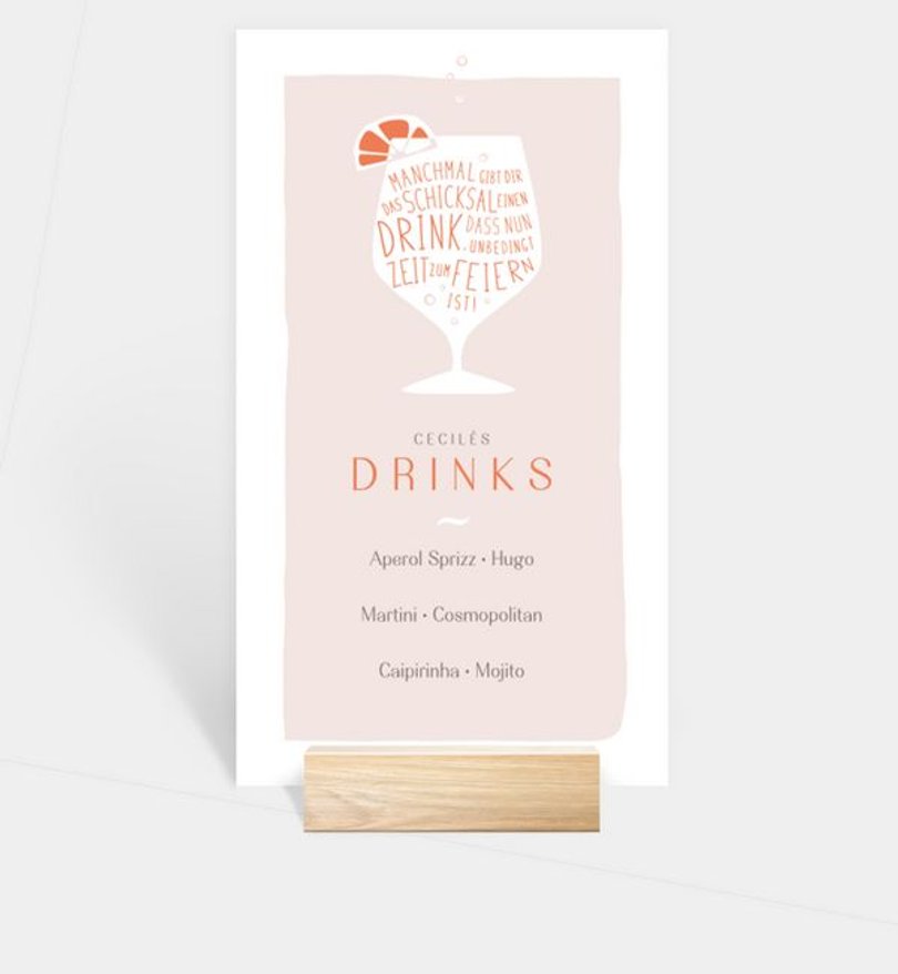 Menükarte Dinner Modern Drink