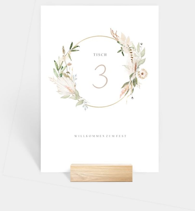 Tischnummer Hochzeit Boho Frame