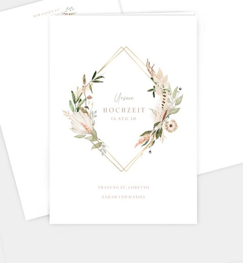 Kirchenheft Hochzeit Boho Kranz