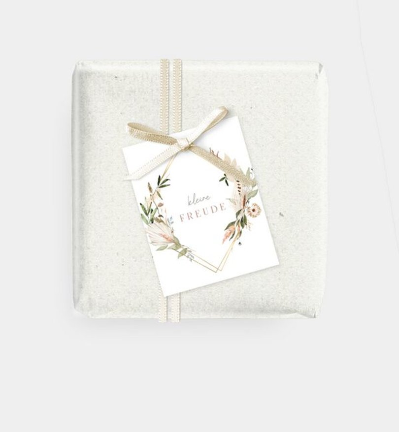 Geschenkanhänger Hochzeit Boho Kranz