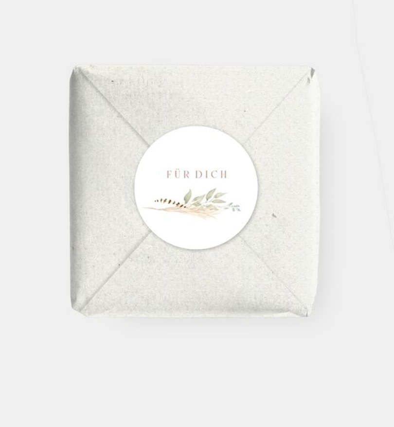Geschenkaufkleber Hochzeit Boho Kranz