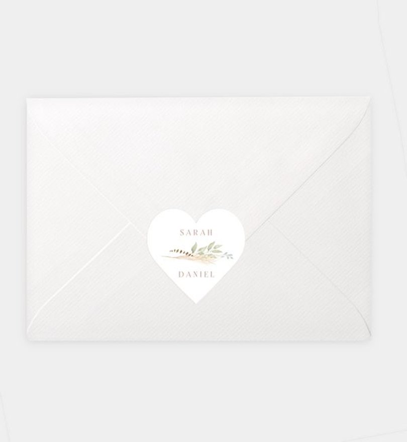 Siegelsticker Hochzeit Boho Kranz