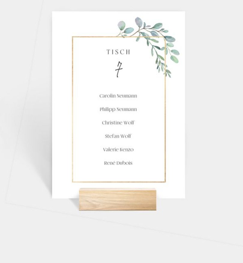 Gruppentischkarte Hochzeit Unser Traumtag