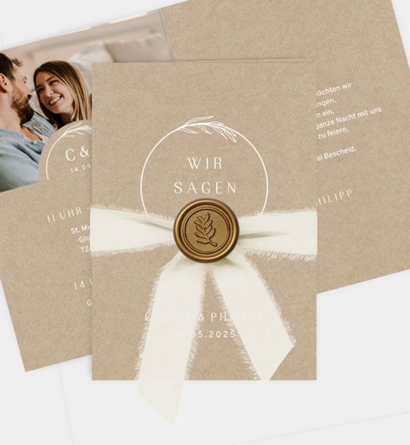 Einladungskarte Hochzeit Elegant Wreath