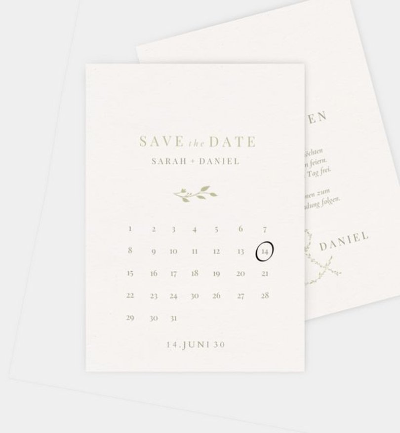 Save-The-Date Karte Hochzeit Zarter Zweig