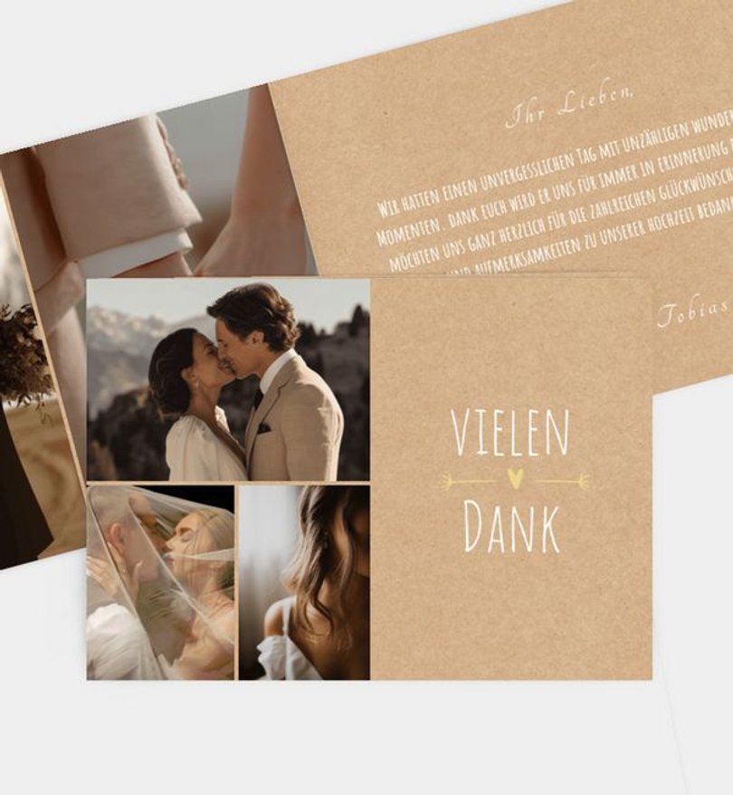 Dankeskarte Hochzeit Vintage Love