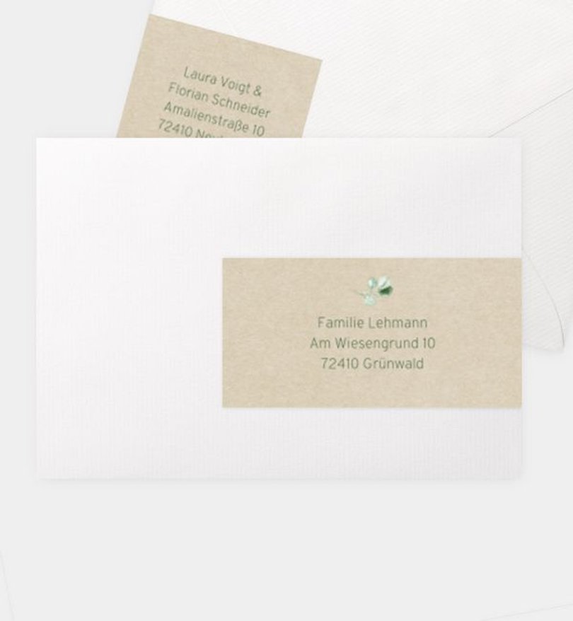 Adressaufkleber Hochzeit Eucalipto