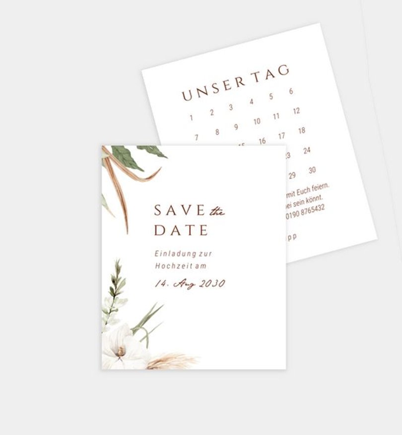 Save-The-Date Karte Hochzeit Boho Beauty