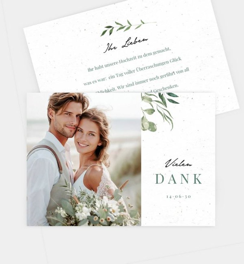 Dankeskarte Hochzeit Pure Nature
