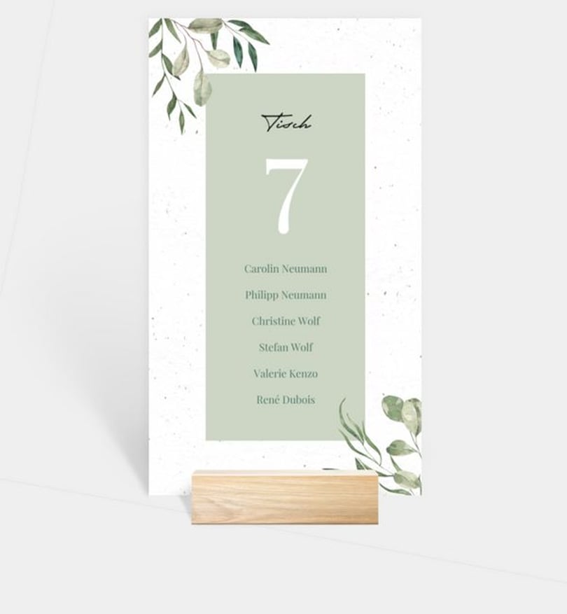 Gruppentischkarte Hochzeit Pure Nature