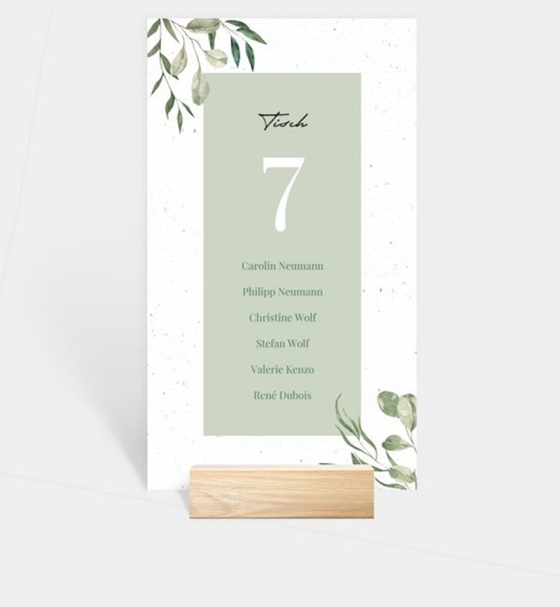 Gruppentischkarte Hochzeit Pure Nature