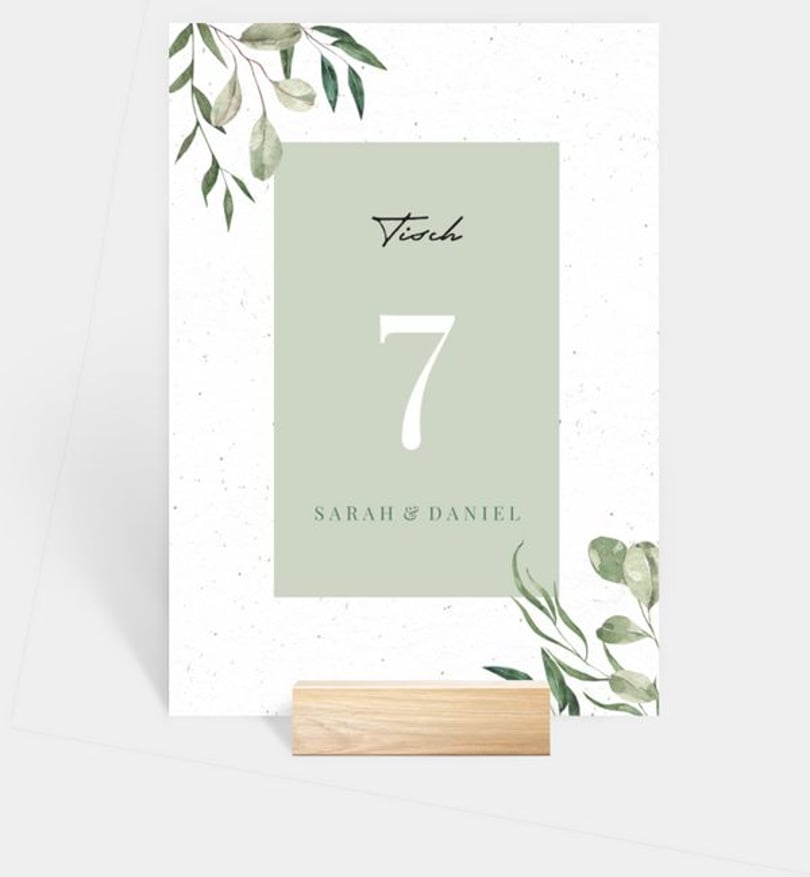 Tischnummer Hochzeit Pure Nature