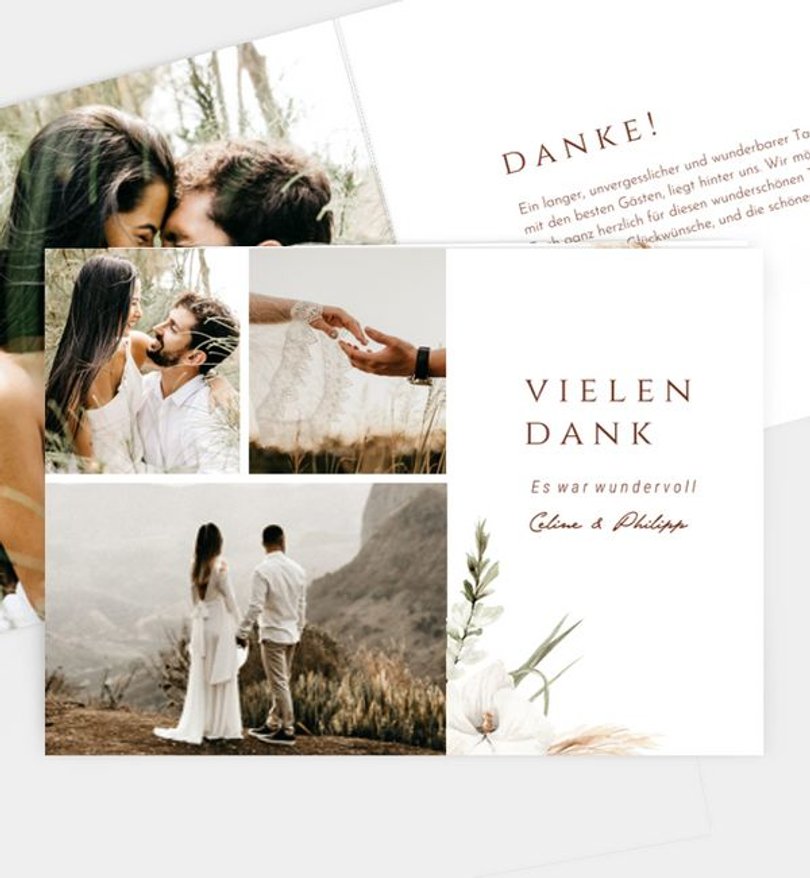 Dankeskarte Hochzeit Boho Beauty