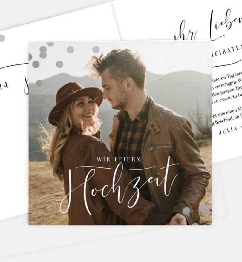 Einladungskarte Hochzeit Confetti Love