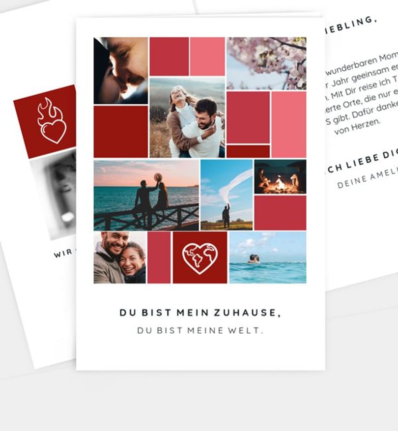 Grußkarte Valentinstag Fotomosaik