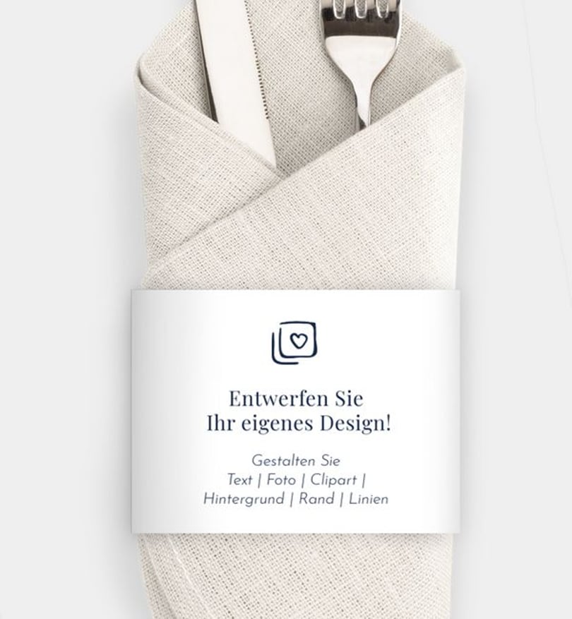Besteck Servietten-Zubehör Hochzeit Blanko Design