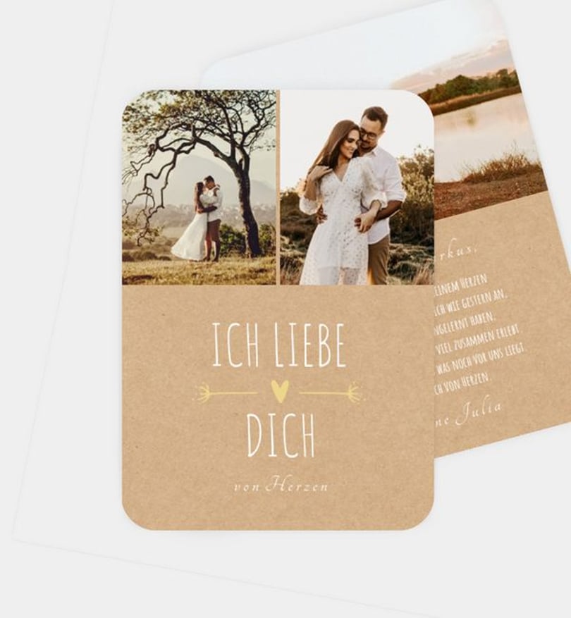 Grußkarte Valentinstag Vintage Love · Crafty