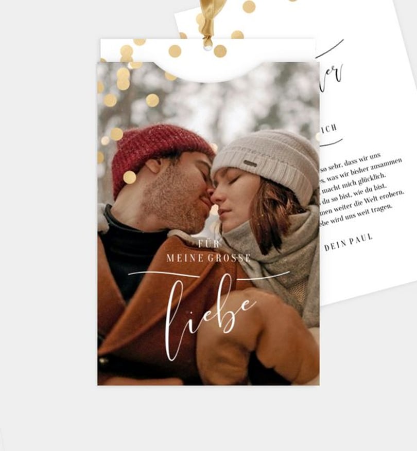 Grußkarte Valentinstag Golden Confetti