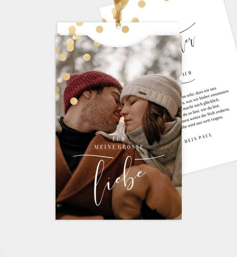 Grußkarte Valentinstag Golden Confetti