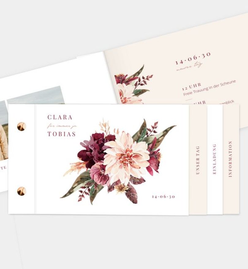 Einladungskarte Hochzeit Boho Romance