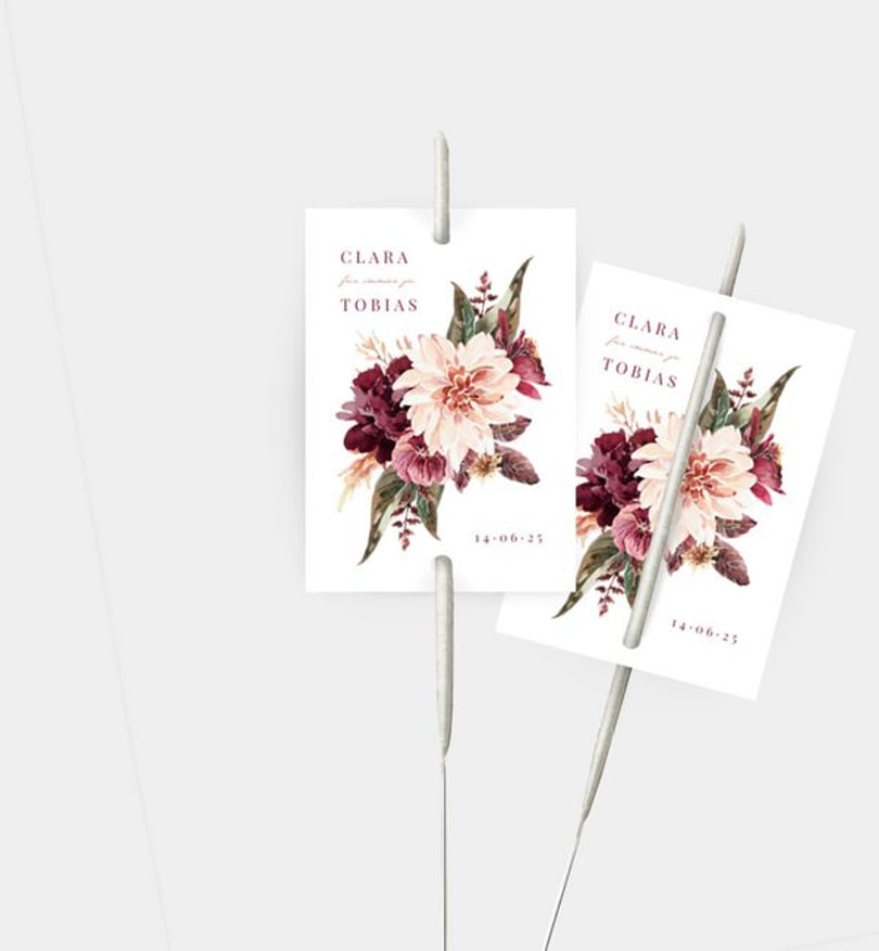 Wunderkerzenetikett Hochzeit Boho Romance