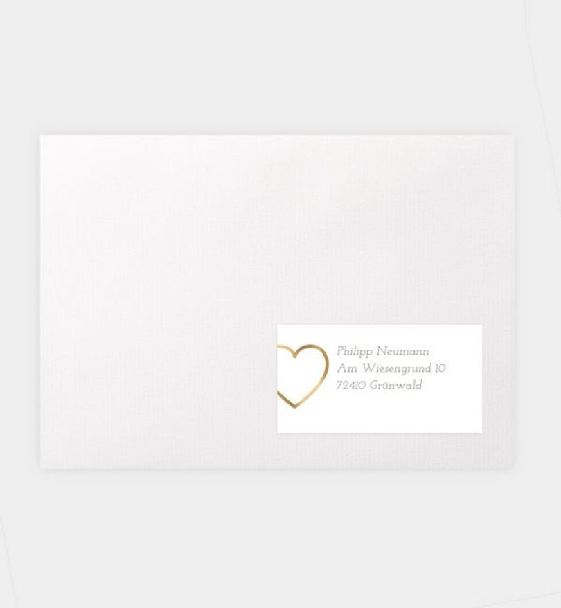 Empfängeraufkleber Hochzeit Du bist mein Herz