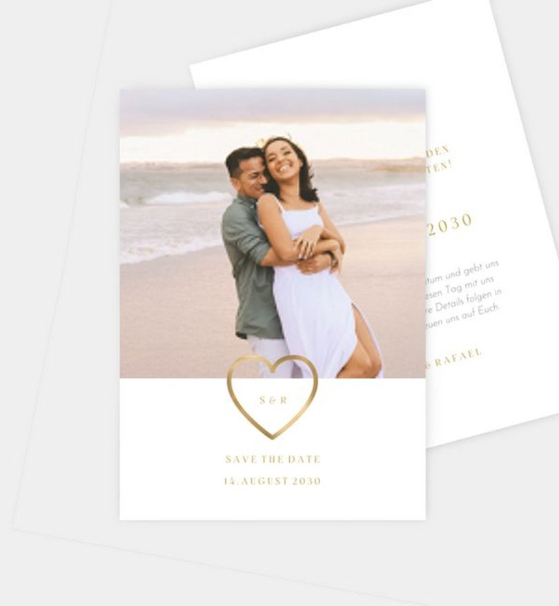 Save-The-Date Karte Hochzeit Du bist mein Herz