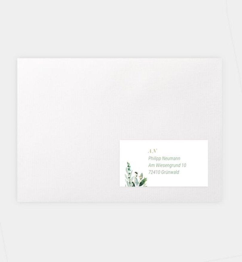Empfängeraufkleber Hochzeit Green Wall